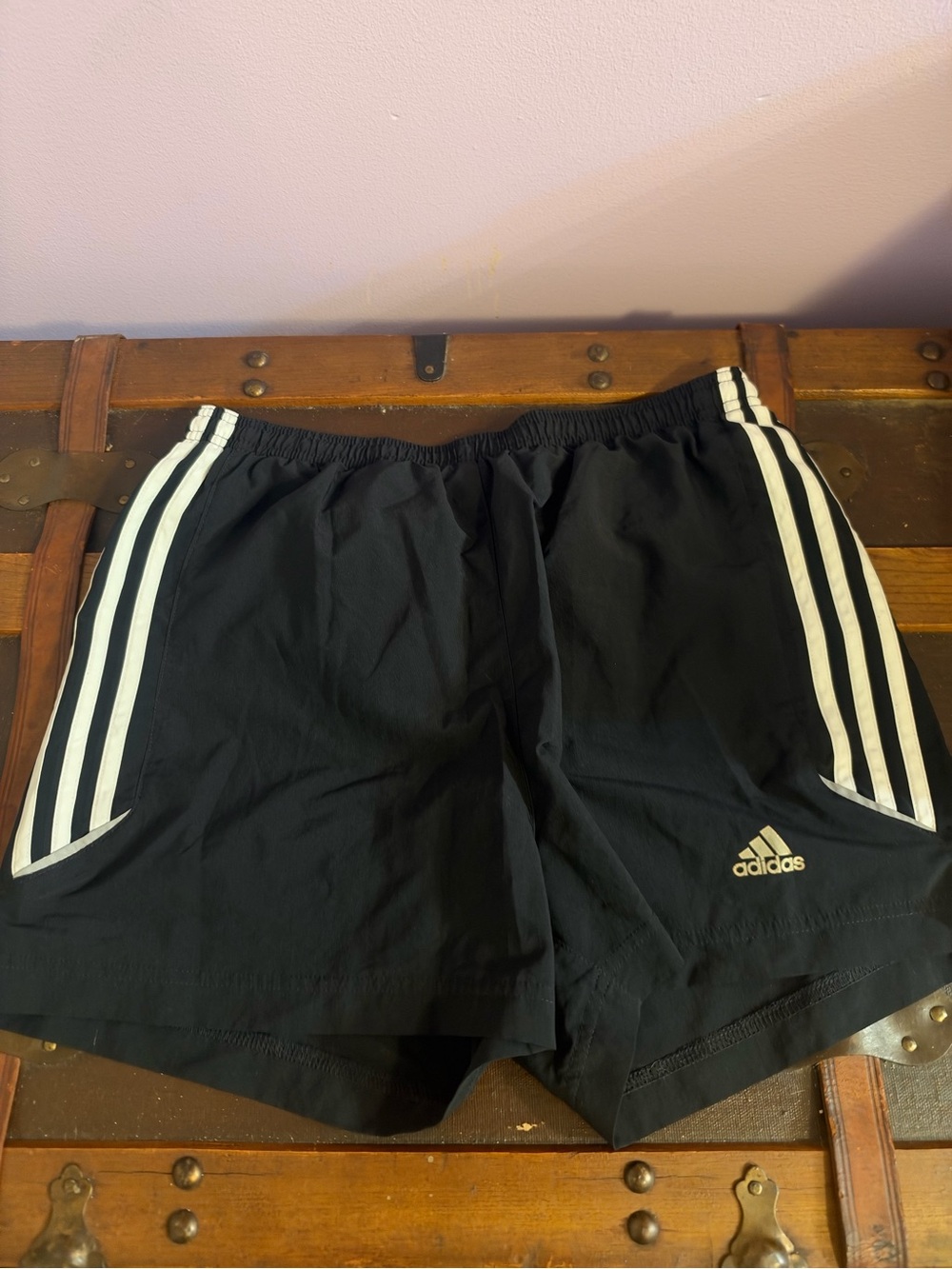 Adidas Women’s Black Athletic Shorts with White Stripes